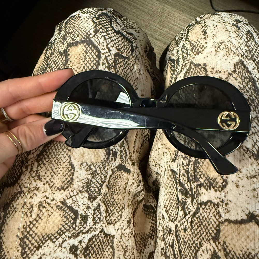 Gucci Black Sunglasses with Gold Accents